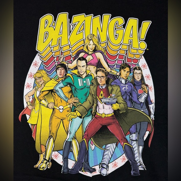 Big Bang Theory BAZINGA! Superhero Graphic tee!! - Picture 2 of 4